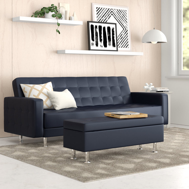 Zipcode Design™ Rosina 86.61'' Vegan Leather Sleeper Sofa & Reviews
